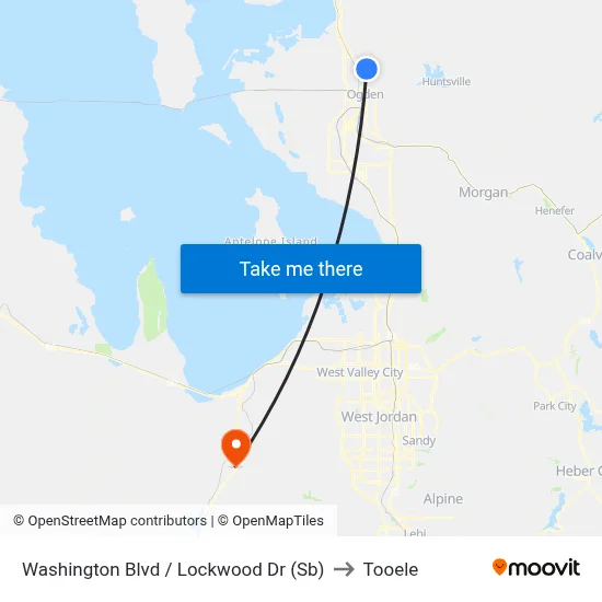 Washington Blvd / Lockwood Dr (Sb) to Tooele map