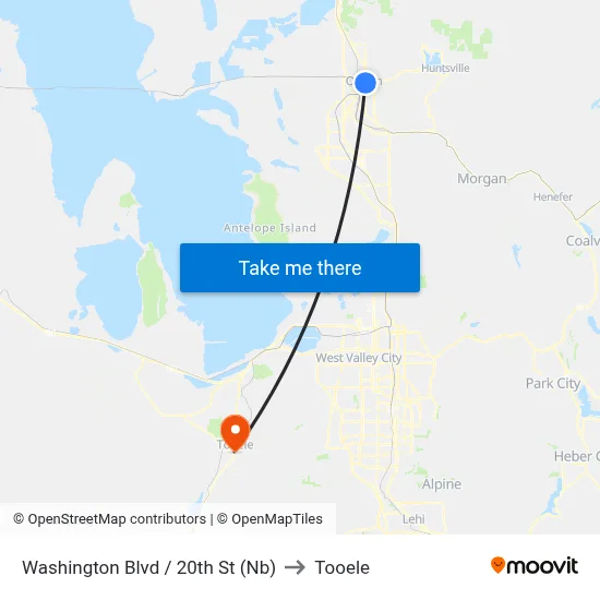 Washington Blvd / 20th St (Nb) to Tooele map