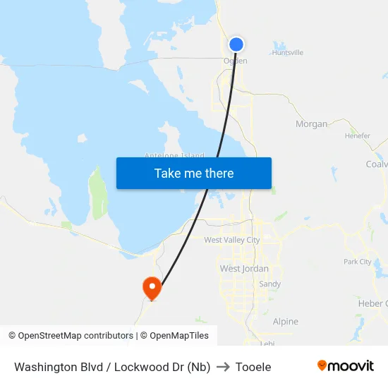 Washington Blvd / Lockwood Dr (Nb) to Tooele map