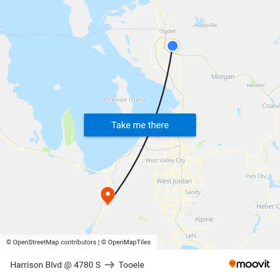 Harrison Blvd @ 4780 S to Tooele map