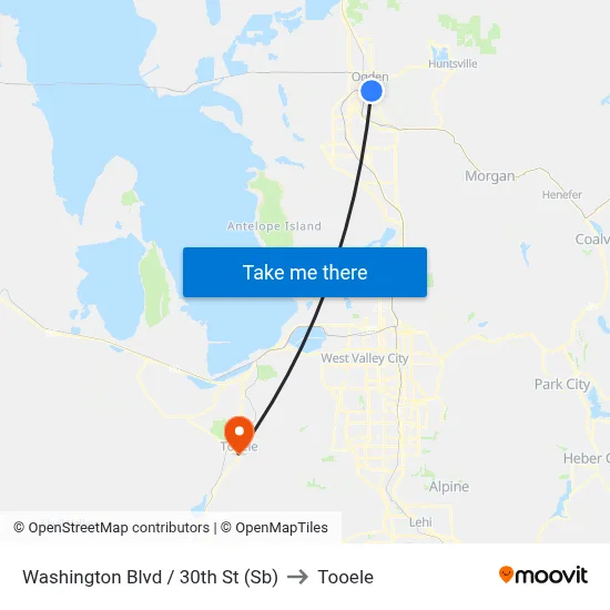 Washington Blvd / 30th St (Sb) to Tooele map