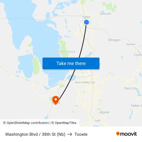 Washington Blvd / 38th St (Nb) to Tooele map
