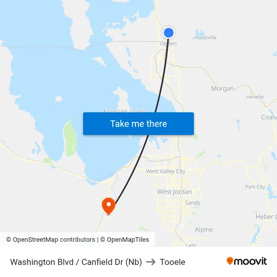 Washington Blvd / Canfield Dr (Nb) to Tooele map