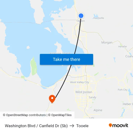 Washington Blvd / Canfield Dr (Sb) to Tooele map