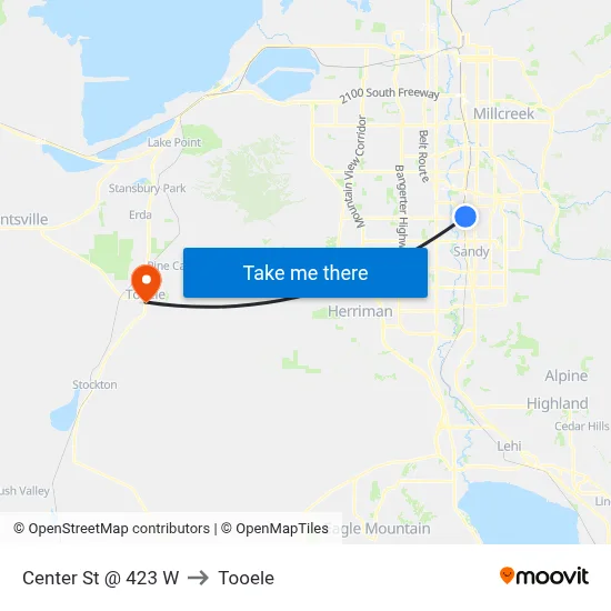 Center St / Chapel St (Wb) to Tooele map