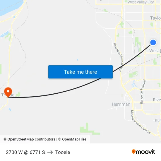 2700 W @ 6771 S to Tooele map