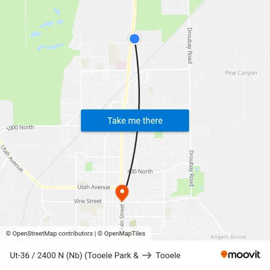 Ut-36 / 2400 N (Nb) (Tooele Park & to Tooele map