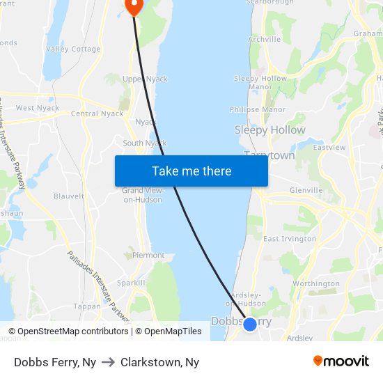 Dobbs Ferry, Ny to Clarkstown, Ny map