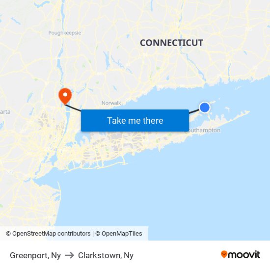 Greenport, Ny to Clarkstown, Ny map