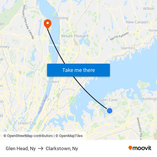 Glen Head, Ny to Clarkstown, Ny map