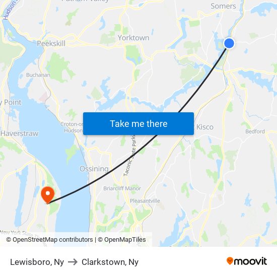 Lewisboro, Ny to Clarkstown, Ny map