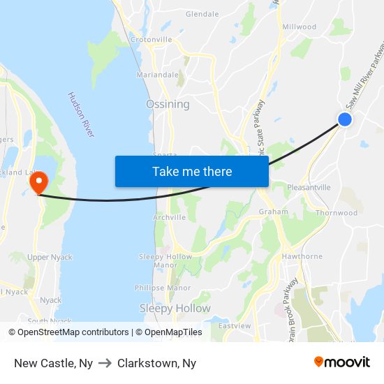 New Castle, Ny to Clarkstown, Ny map