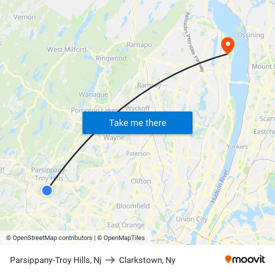 Parsippany-Troy Hills, Nj to Clarkstown, Ny map