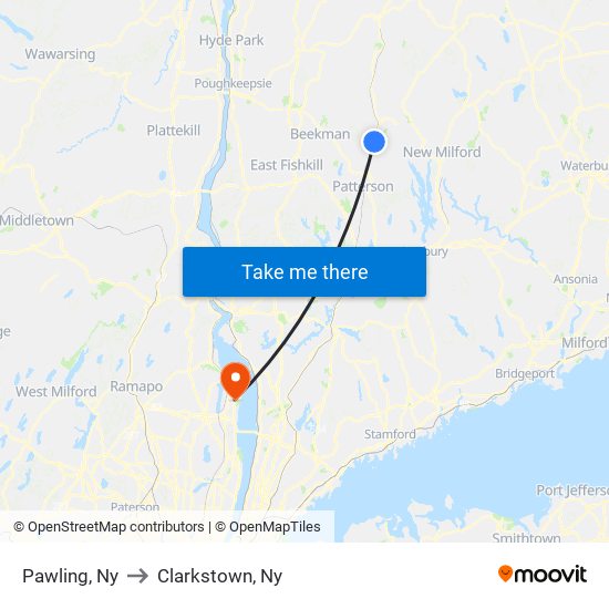 Pawling, Ny to Clarkstown, Ny map