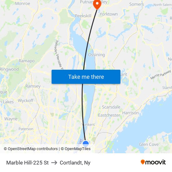 Marble Hill-225 St to Cortlandt, Ny map