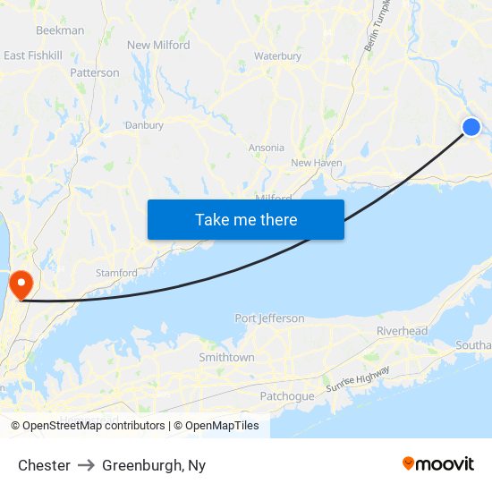 Chester to Greenburgh, Ny map