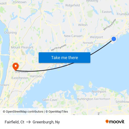 Fairfield, Ct to Greenburgh, Ny map