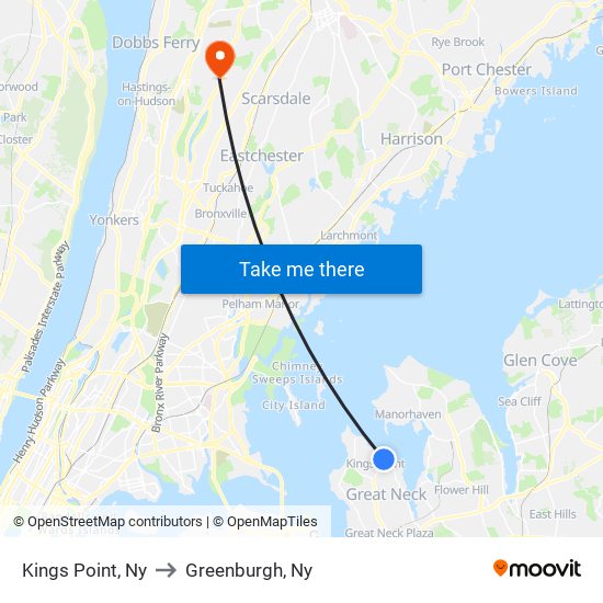 Kings Point, Ny to Greenburgh, Ny map