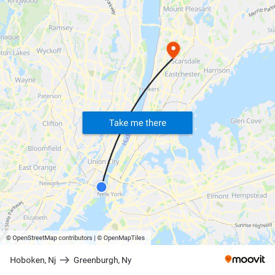 Hoboken, Nj to Hoboken, Nj map