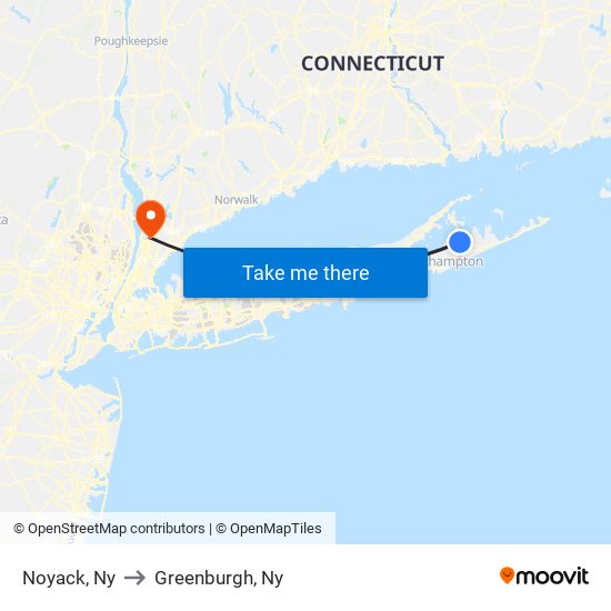 Noyack, Ny to Greenburgh, Ny map