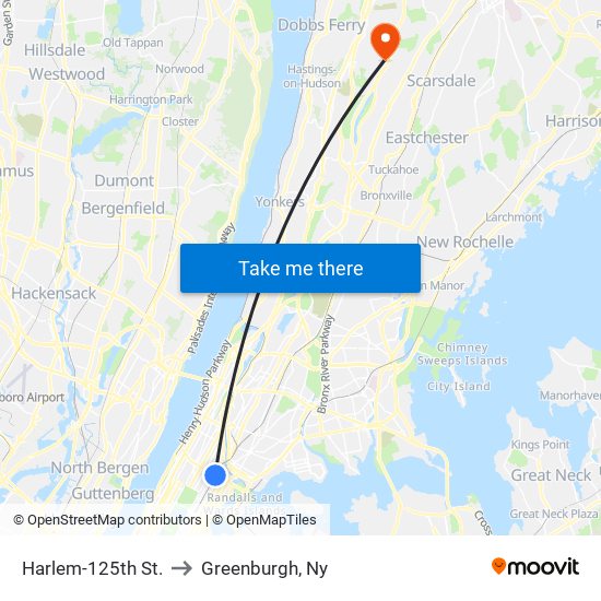 Harlem-125th St. to Greenburgh, Ny map