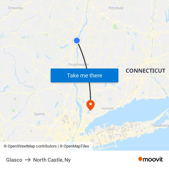 Glasco to North Castle, Ny map