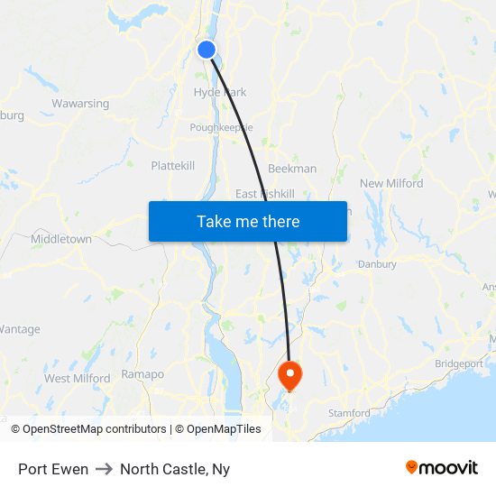 Port Ewen to North Castle, Ny map