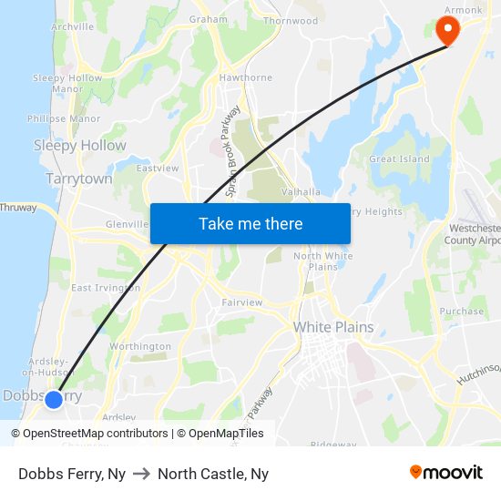 Dobbs Ferry, Ny to North Castle, Ny map