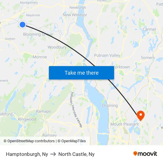 Hamptonburgh, Ny to North Castle, Ny map