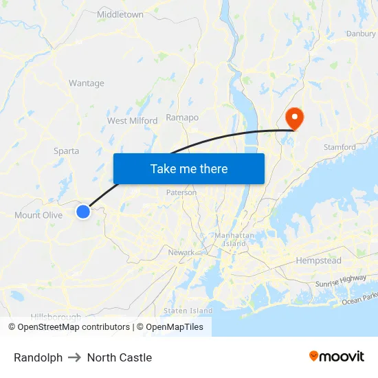 Randolph to North Castle map