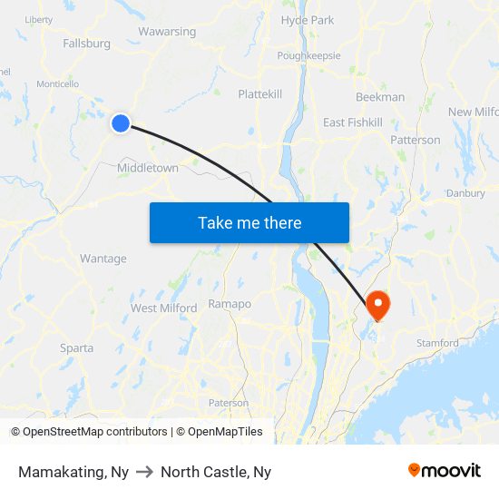 Mamakating, Ny to North Castle, Ny map