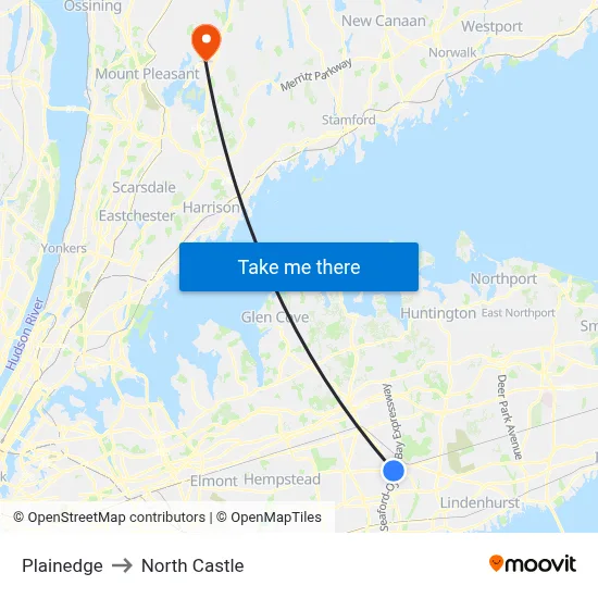 Plainedge to North Castle map