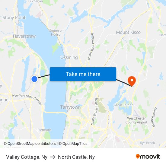 Valley Cottage, Ny to North Castle, Ny map