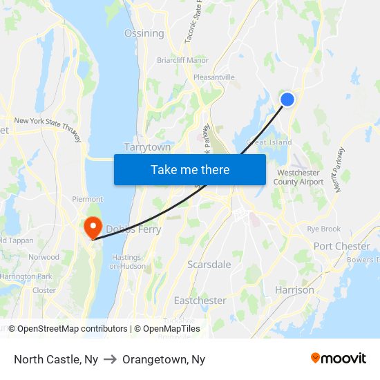 North Castle, Ny to Orangetown, Ny map