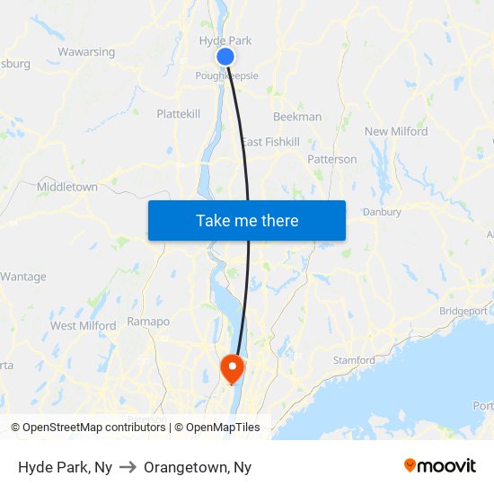 Hyde Park, Ny to Orangetown, Ny map