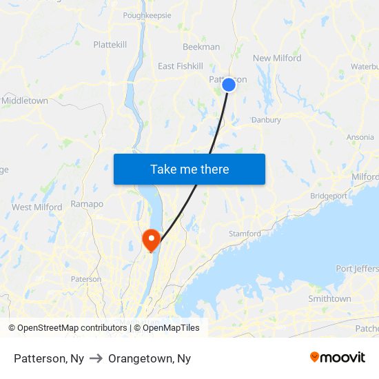 Patterson, Ny to Orangetown, Ny map