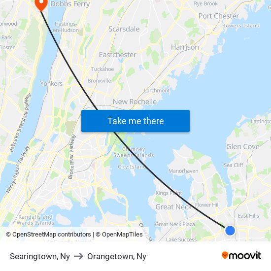 Searingtown, Ny to Orangetown, Ny map