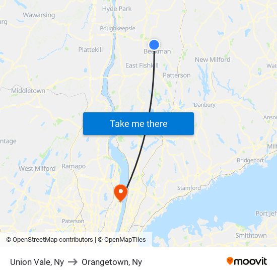 Union Vale, Ny to Orangetown, Ny map