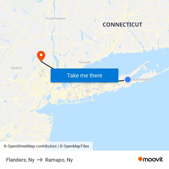 Flanders, Ny to Ramapo, Ny map