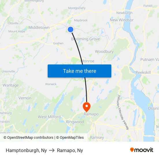 Hamptonburgh, Ny to Ramapo, Ny map