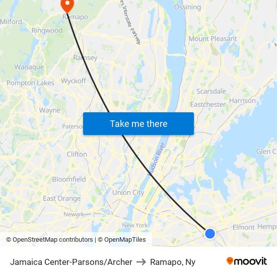 Jamaica Center-Parsons/Archer to Ramapo, Ny map
