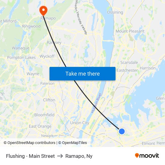 Flushing - Main Street to Ramapo, Ny map