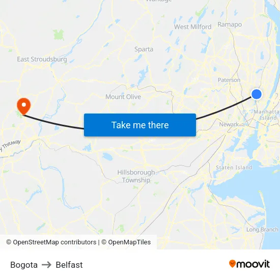 Bogota to Belfast map