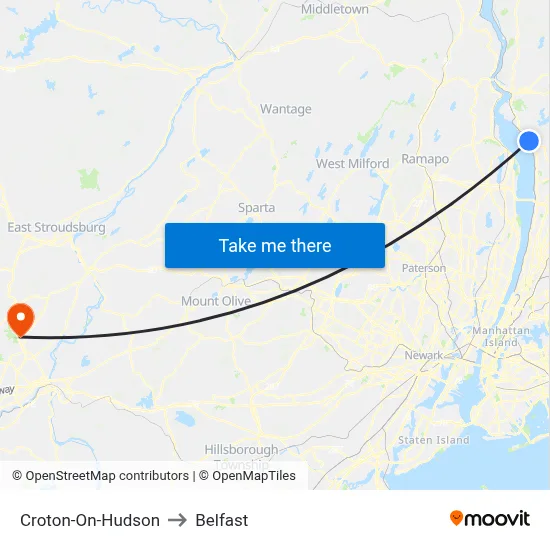 Croton-On-Hudson to Belfast map