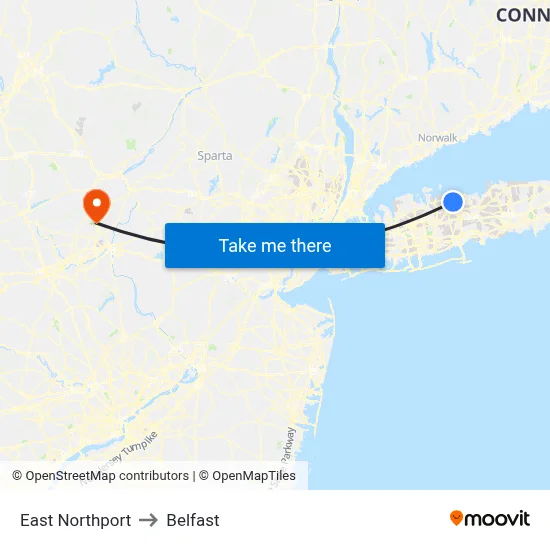 East Northport to Belfast map