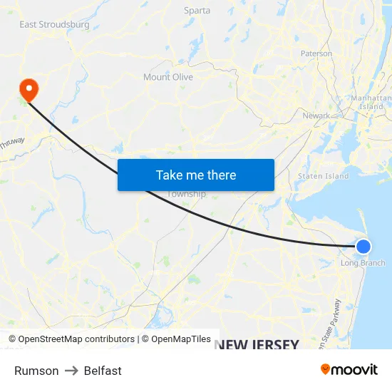 Rumson to Belfast map