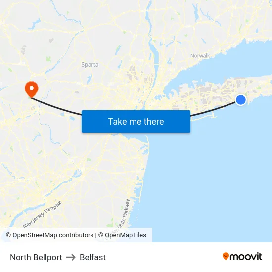 North Bellport to Belfast map