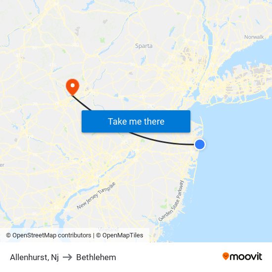 Allenhurst, Nj to Bethlehem map