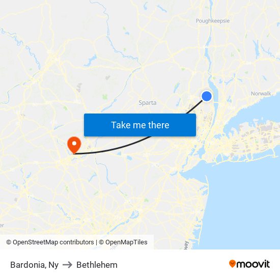 Bardonia, Ny to Bethlehem map