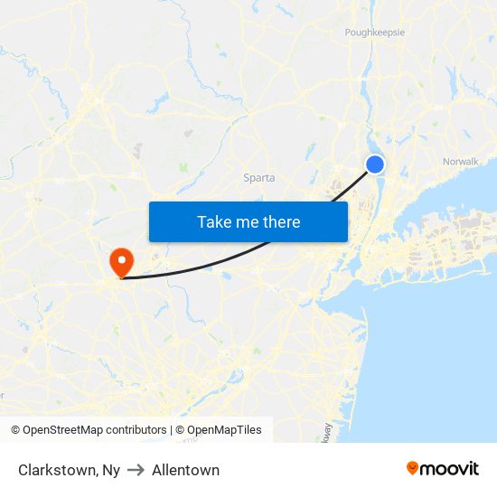 Clarkstown, Ny to Allentown map
